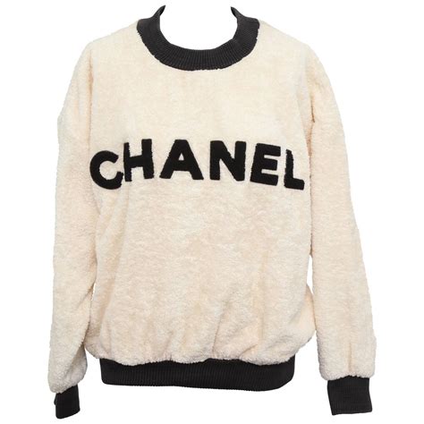 womens chanel sweatshirt|authentic chanel logo sweater.